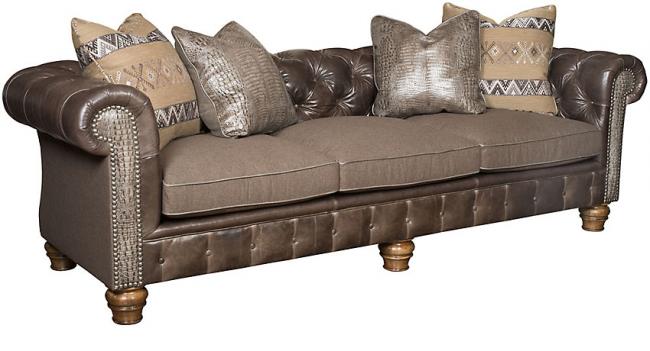 King Hickory Empire Leather Fabric Sofa 2900 Lf